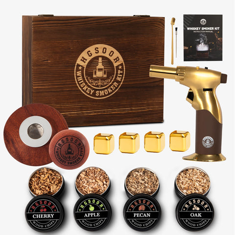 Hgsoor Whisky Smoker Kit: encendedor para humo rápido en bebidas