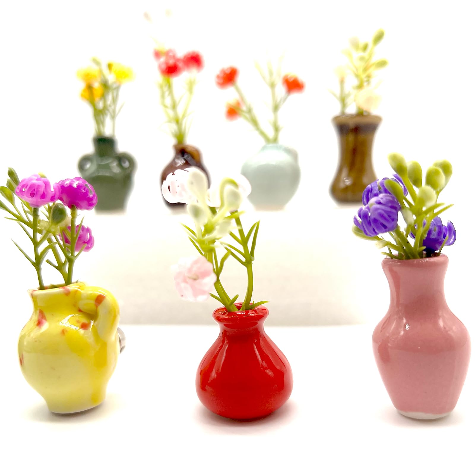 HHBANGT imán vaso cerámico mini para nevera con colores brillantes para decoración.