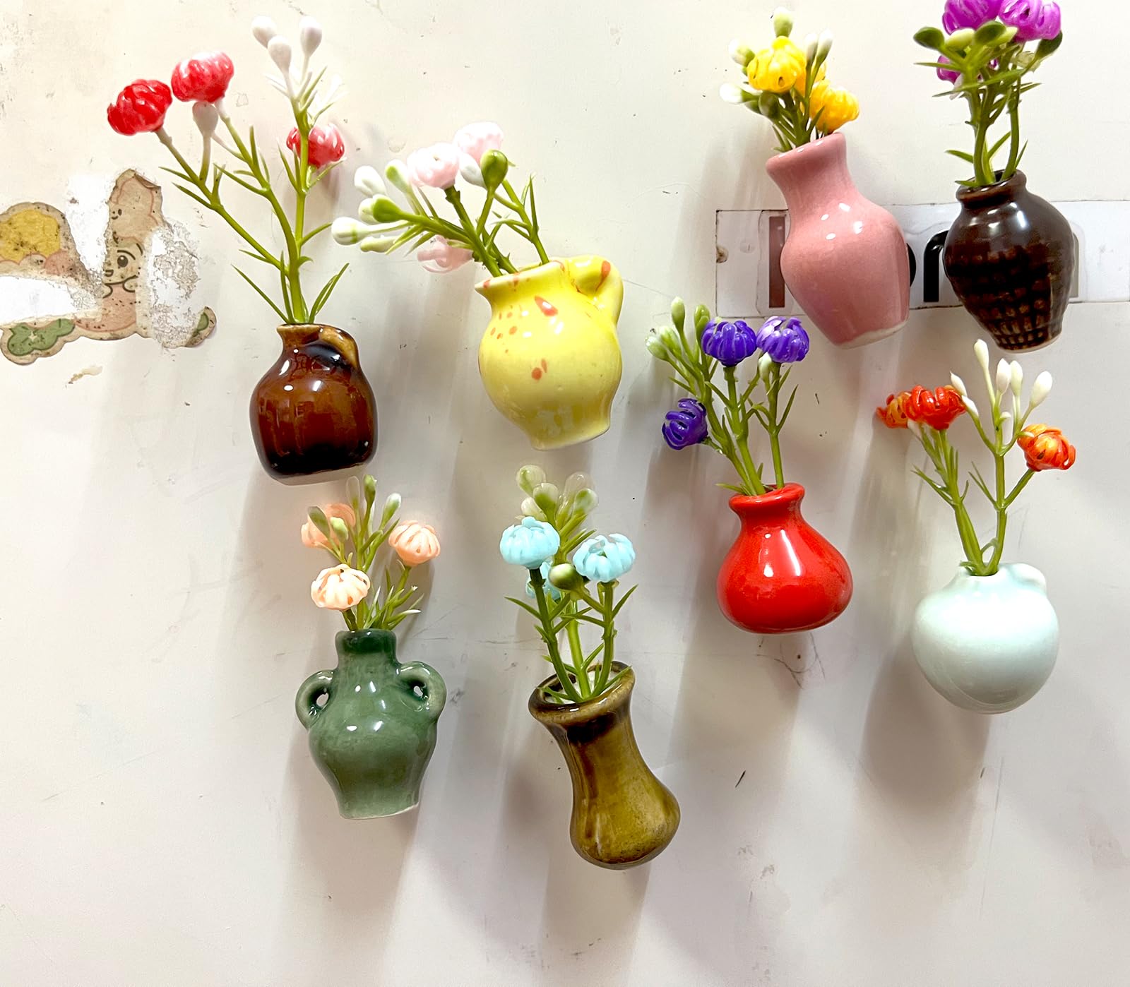 Imán-vaso HHBANGT para notas, fotos o plantas en nevera.
