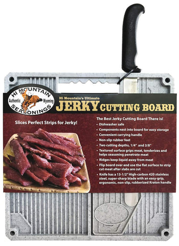 Hi Mountain Jerky Slicer Kit en tabla de corte antideslizante para rebanadas uniformes