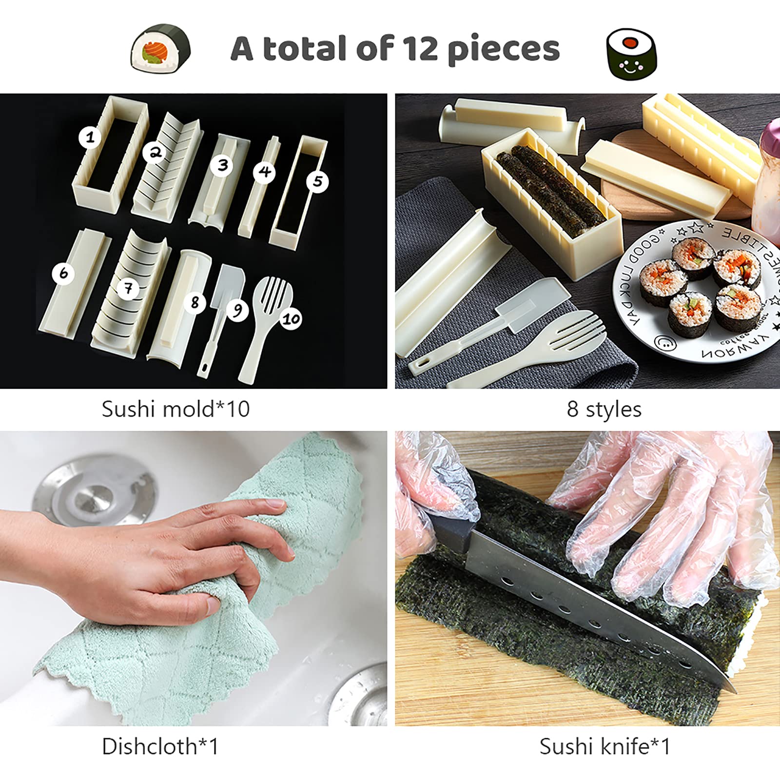 HI NINGER kit sushi fácil de usar en reuniones familiares