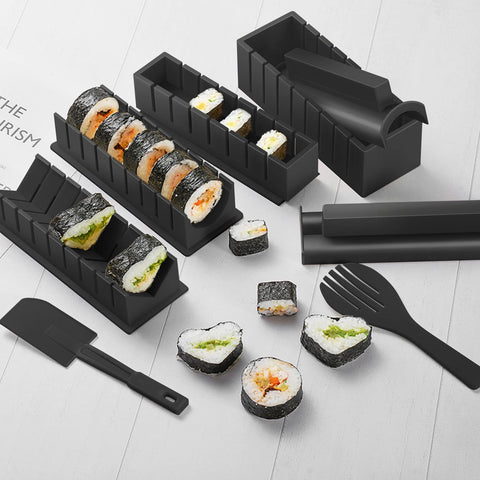 HI NINGER Sushi Kit Deluxe: espátula antiadherente para manipular el arroz con facilidad.