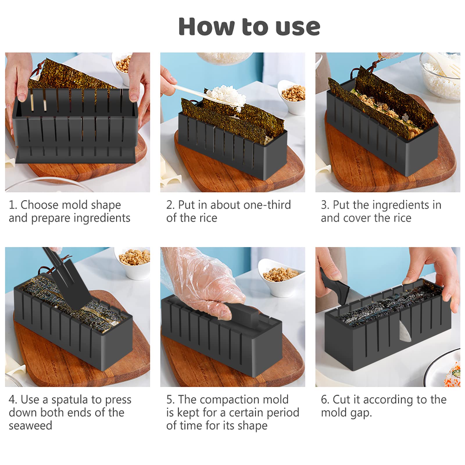 HI NINGER Sushi Kit Deluxe: palillos para comer o servir, perfectos para la mesa familiar.