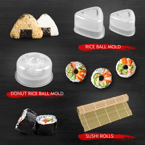 HI NINGER Sushi Kit Deluxe: tenedor para ajustar y rellenar el arroz sin esfuerzo.