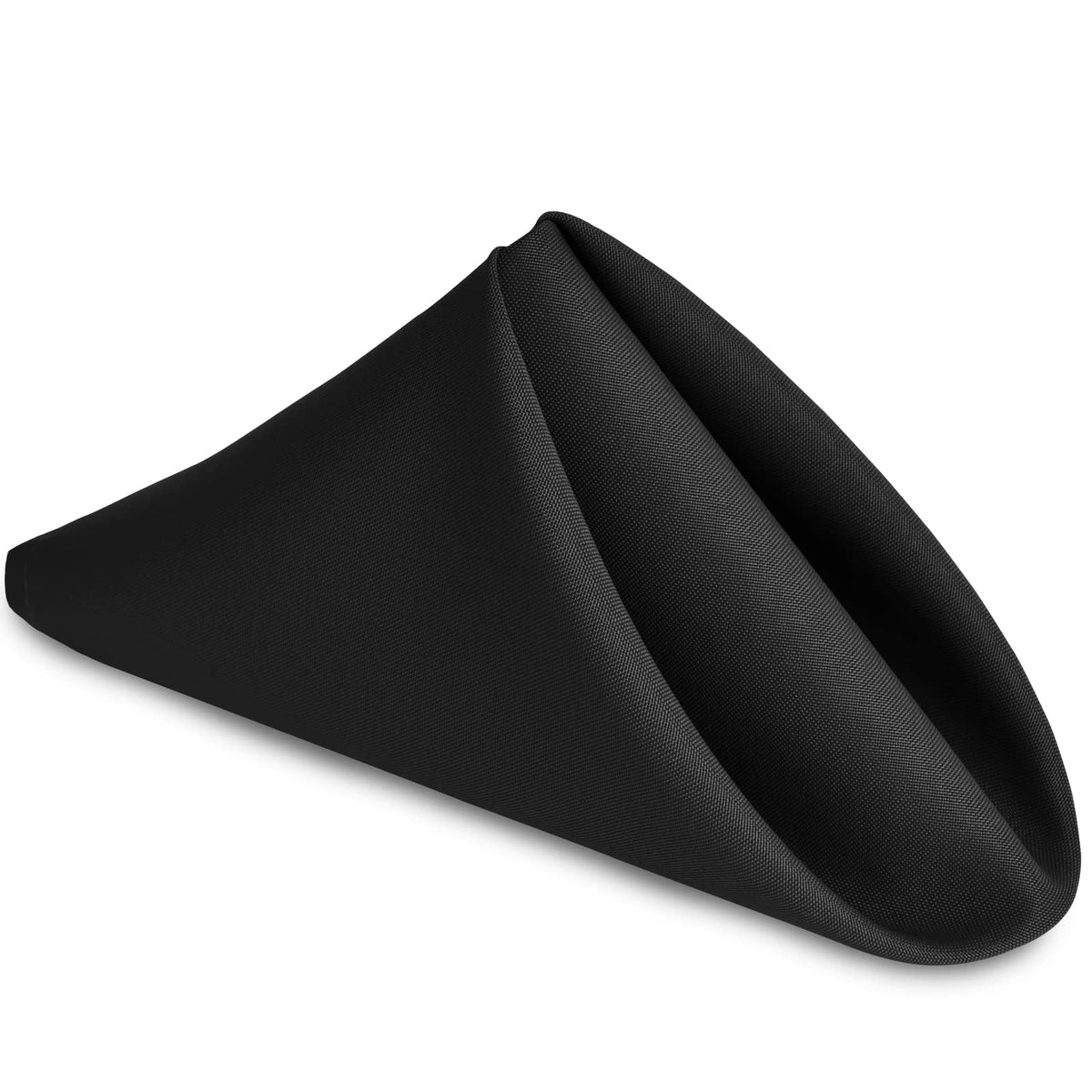 Hiasan servilletas de tela 18x18 negro, vista frontal para mesa elegante