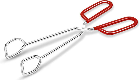 Hiash pinzas de cocina de 10 pulgadas, acero inoxidable, agarre antideslizante para control seguro.