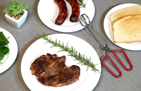 Hiash pinzas para verduras y carnes, cabeza cuadrada para recoger con facilidad.