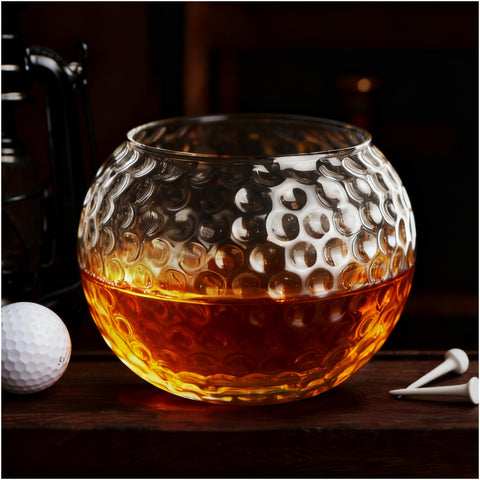 HiBathti vaso whisky con bola de golf y hoyuelos para momentos de brindis