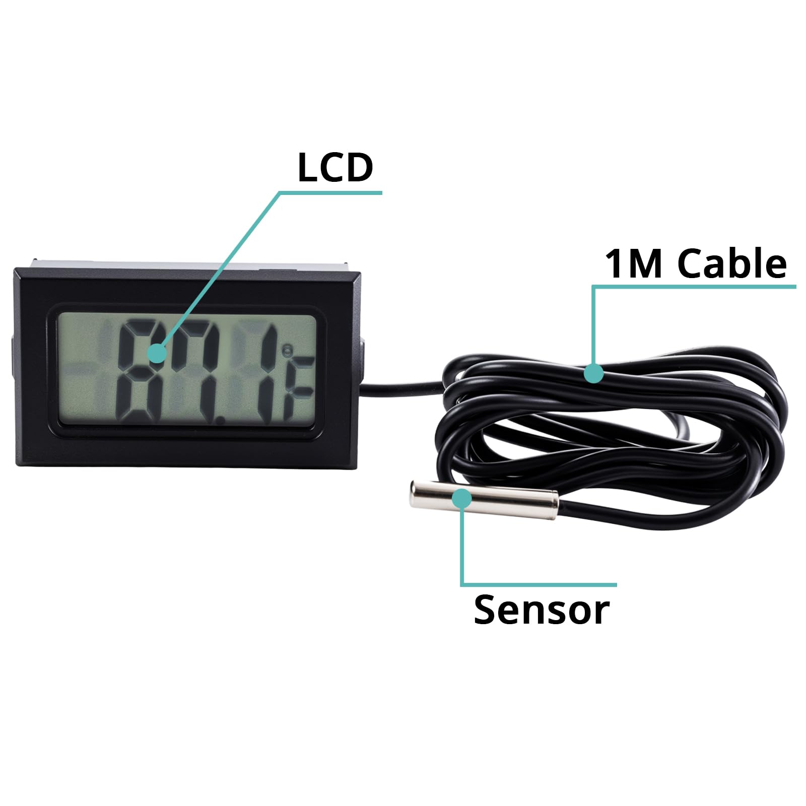 hiBCTR termómetro con sonda de 1 m para líquidos en refrigerador