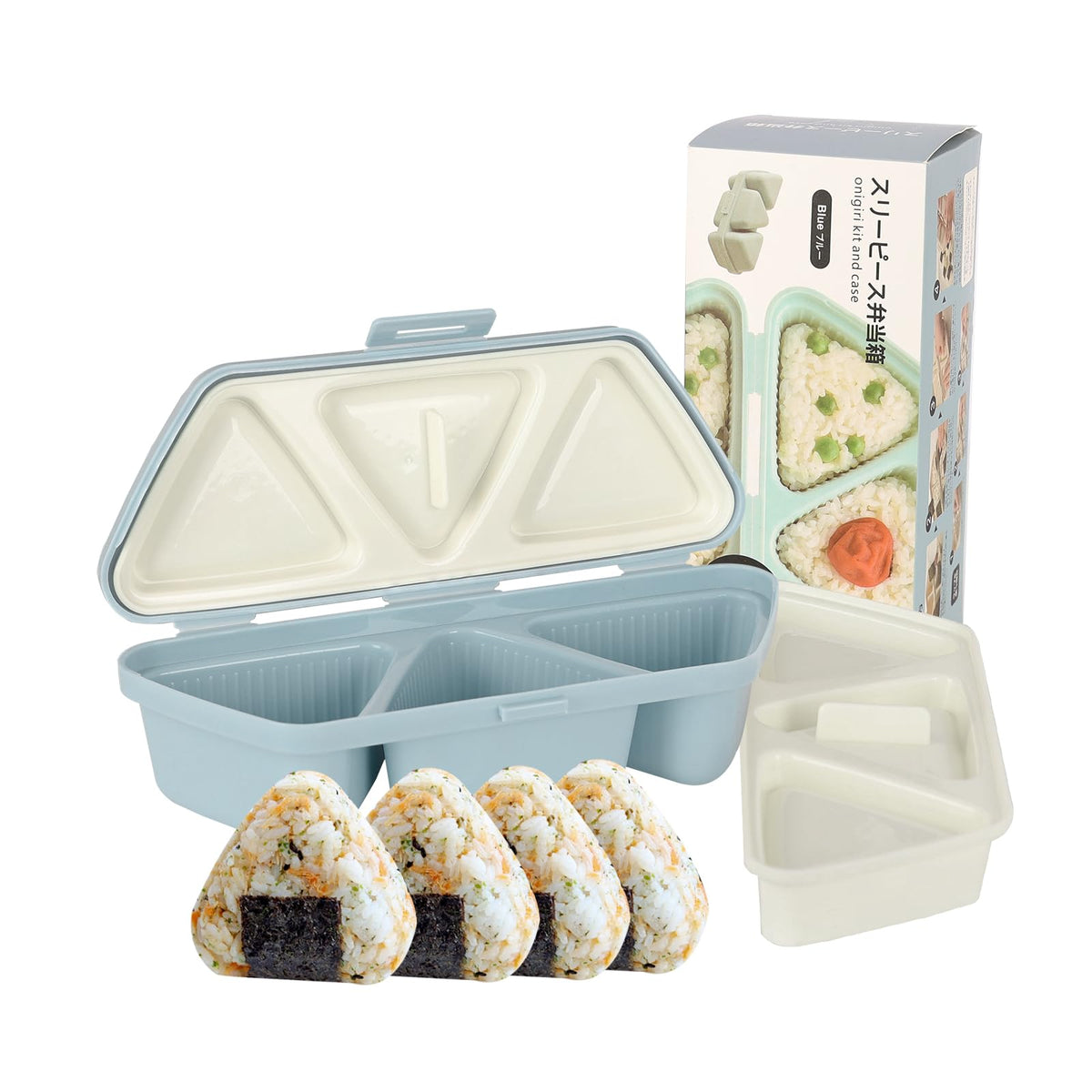 Molde onigiri triangular de HIBILDER para 6 porciones rápidas en fiestas.