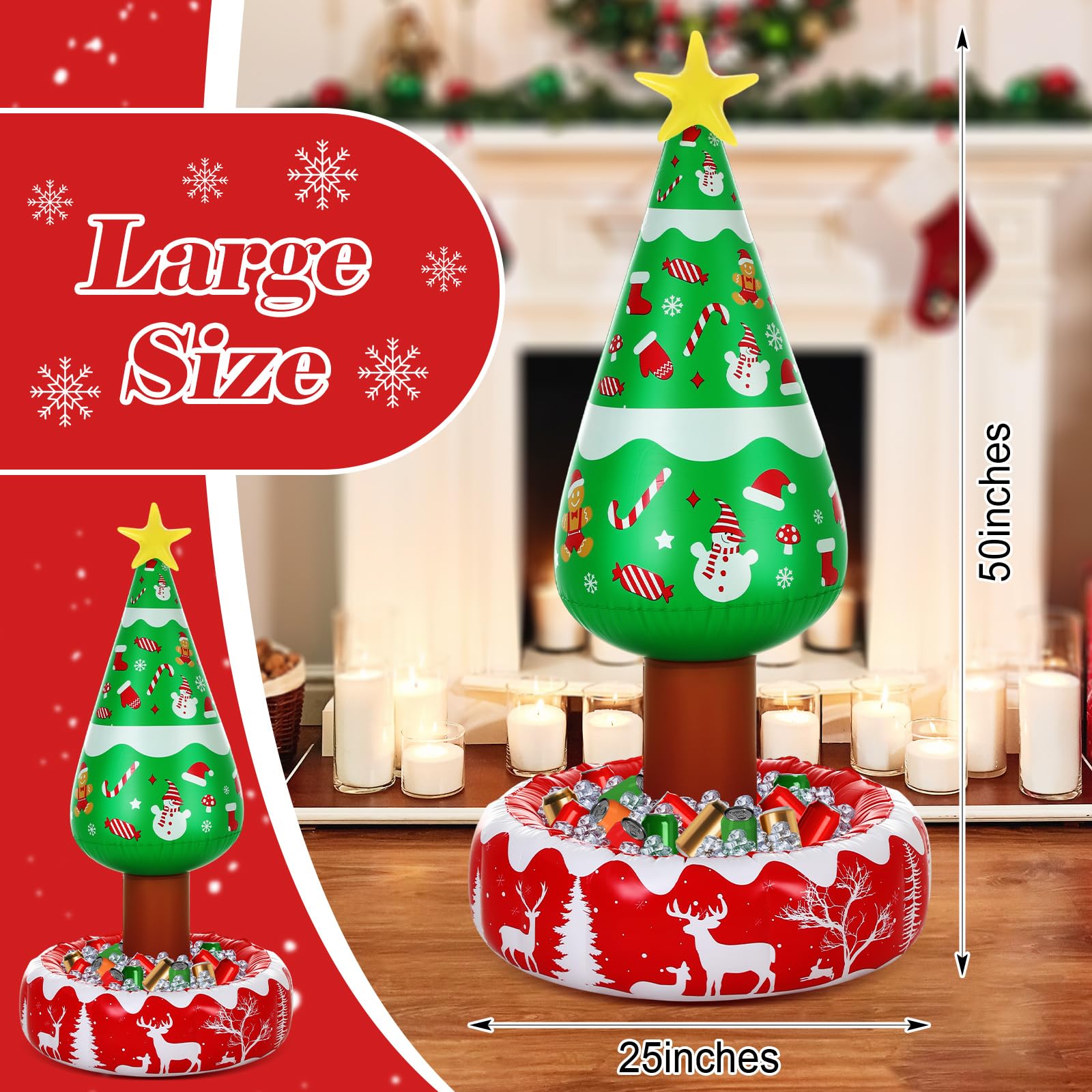 Hiboom enfriador navidad inflable con capacidad para 40 latas