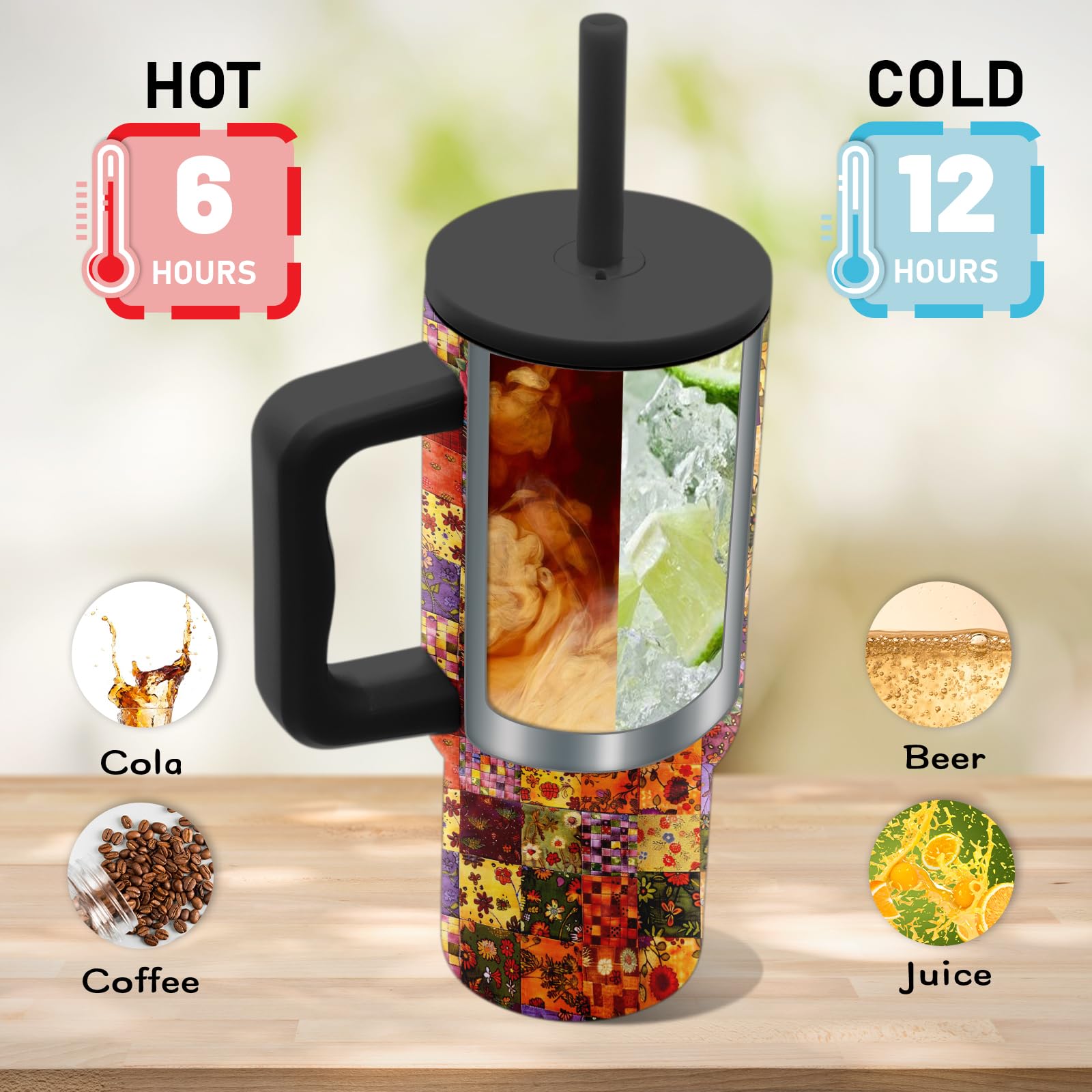 Hiboss Taza adaptable a portavasos, perfecta para coche.