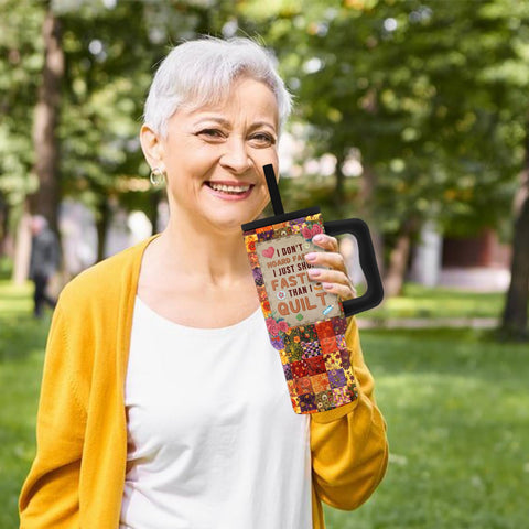 Hiboss Taza frase humorística para quilters, regalo único.