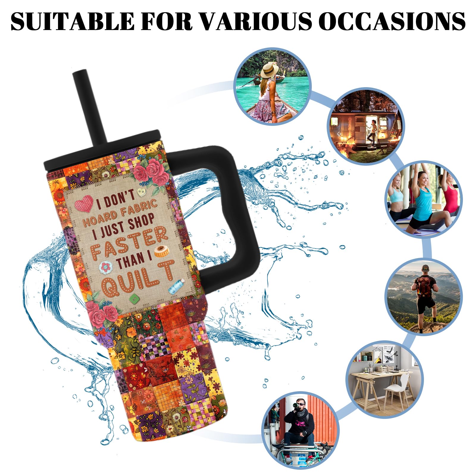 Hiboss Taza regalo práctico, ideal para cumpleaños de quilters.