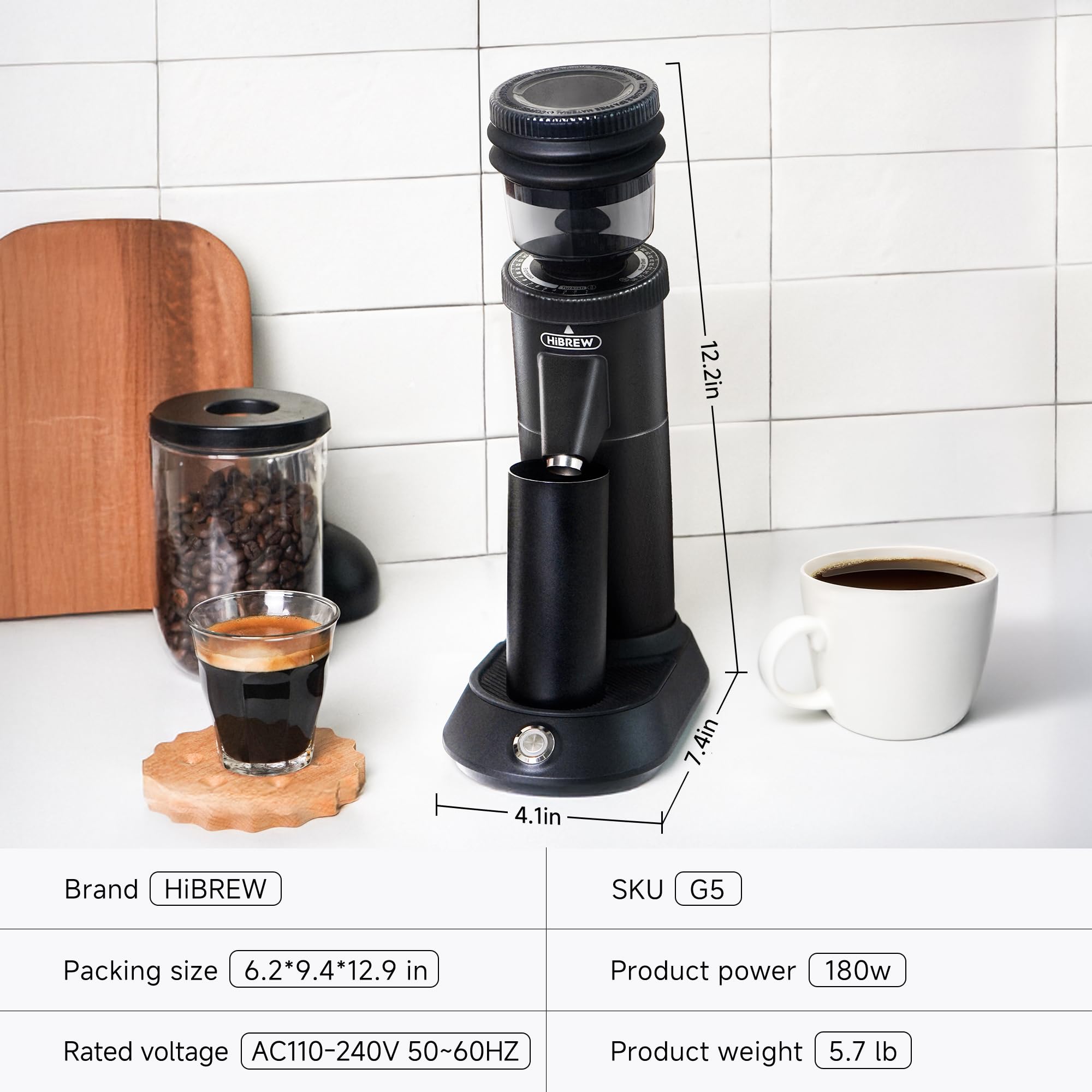 HIBREW G5 capacidad 50 g de granos, ideal para sesiones en casa
