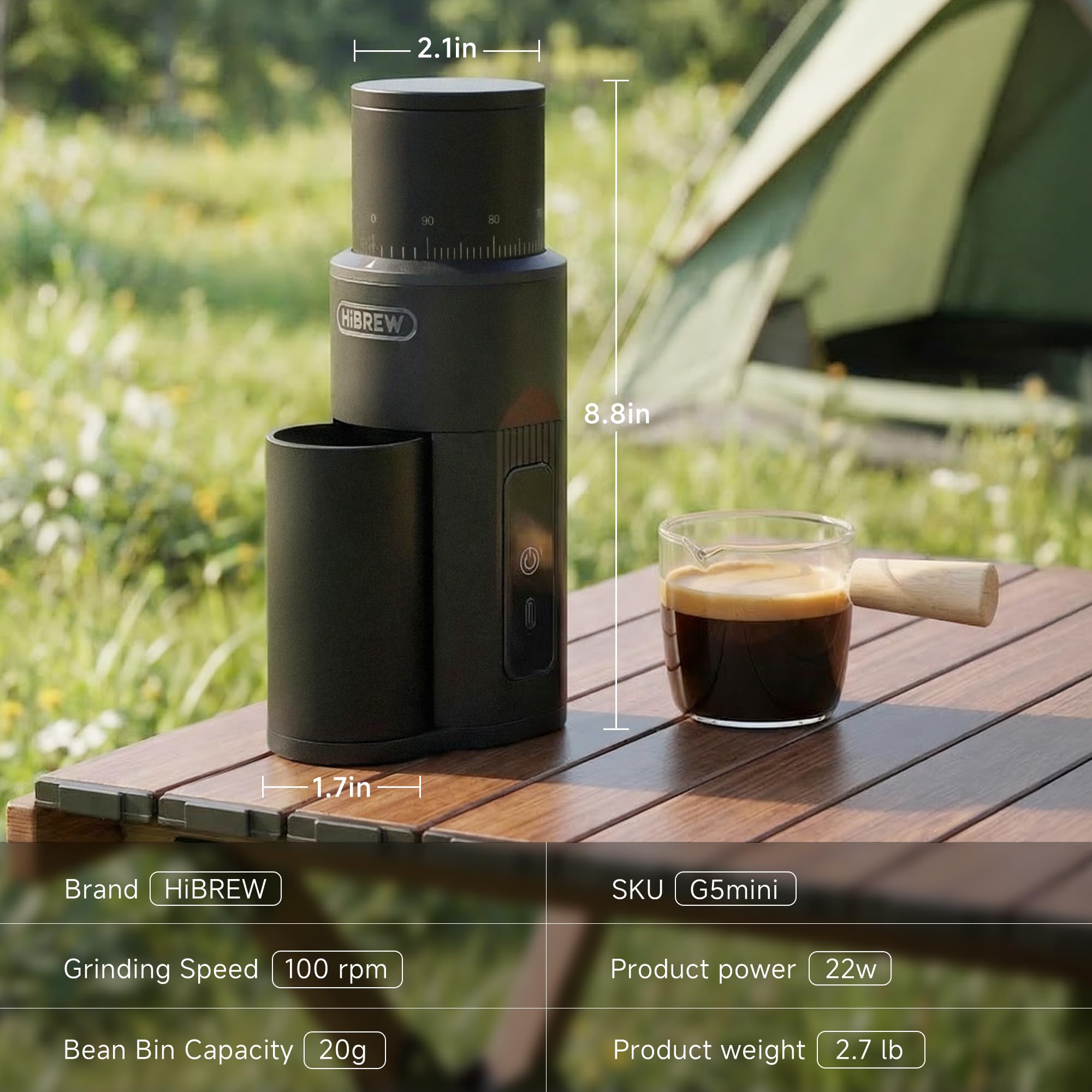 HIBREW estuche de viaje con G5mini protegido y listo para usar