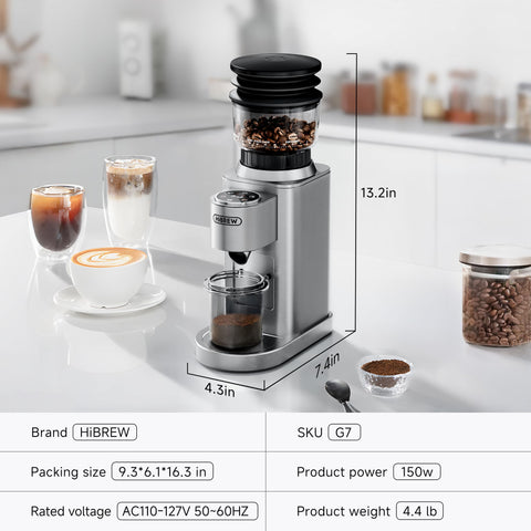 HiBREW G7 detalle de acero inoxidable que sugiere durabilidad