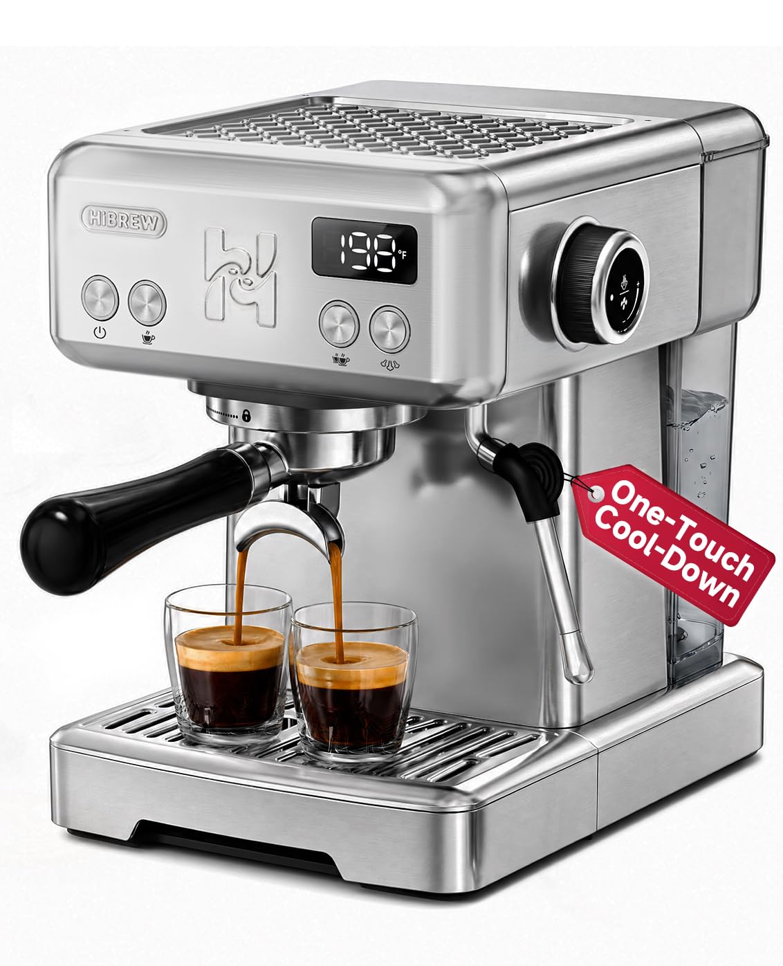 HIBREW H10 frontal de acero inoxidable mostrando diseño minimalista y durabilidad