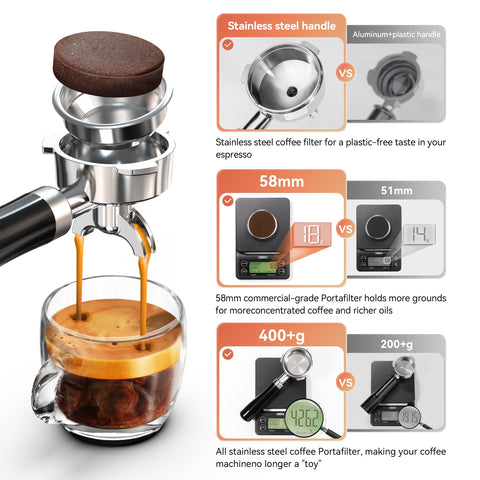 HIBREW H10A varilla de vapor 270° para espumar leche con control