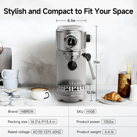 HIBREW H10B, diseño y limpieza fácil para uso diario.