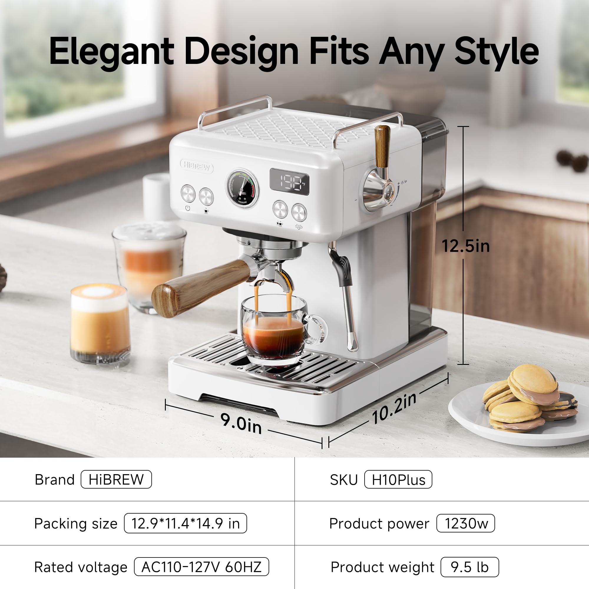 HIBREW H10Plus textura de acero cepillado, fácil limpieza y resistencia