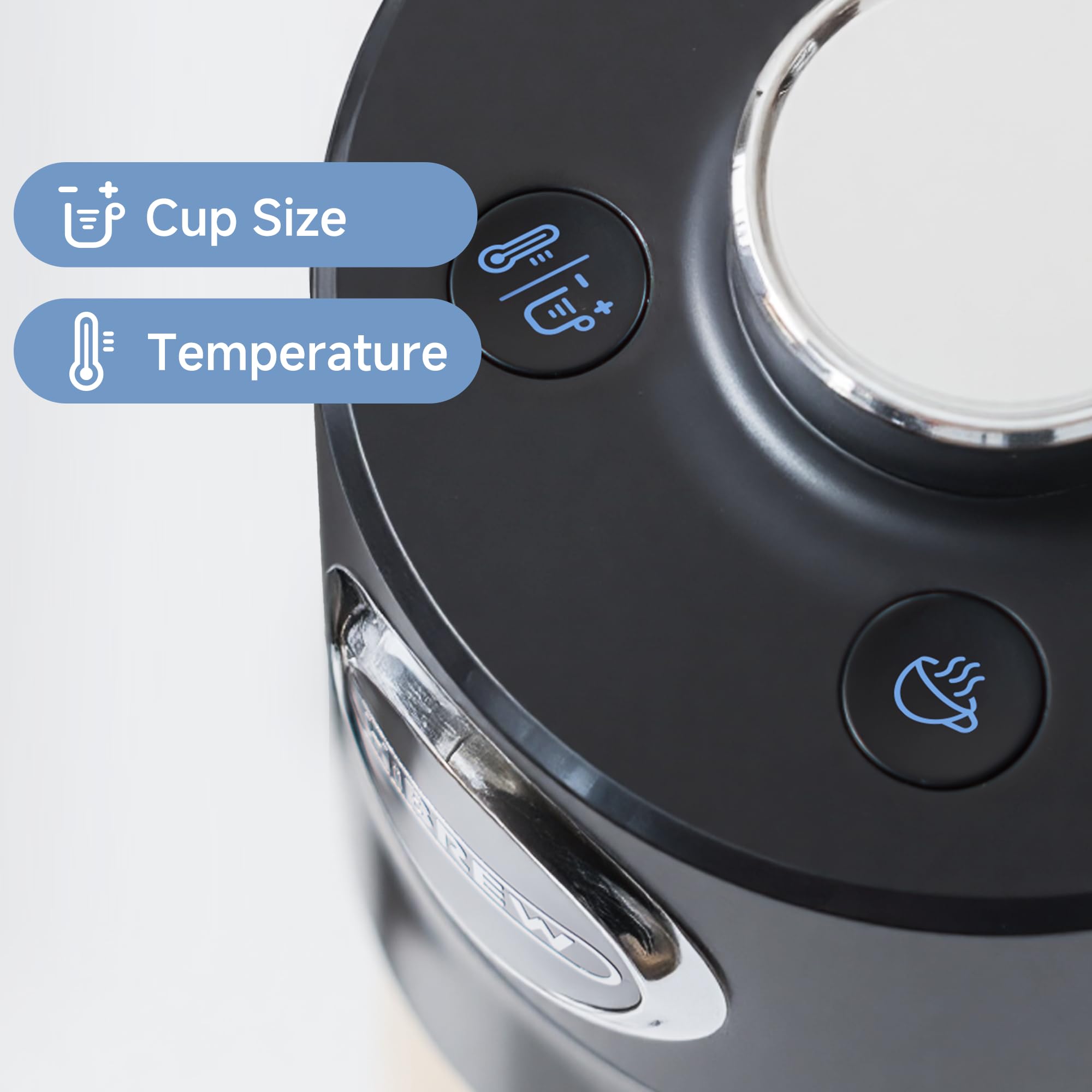 HIBREW H3C adaptador para café molido mostrando opciones manuales
