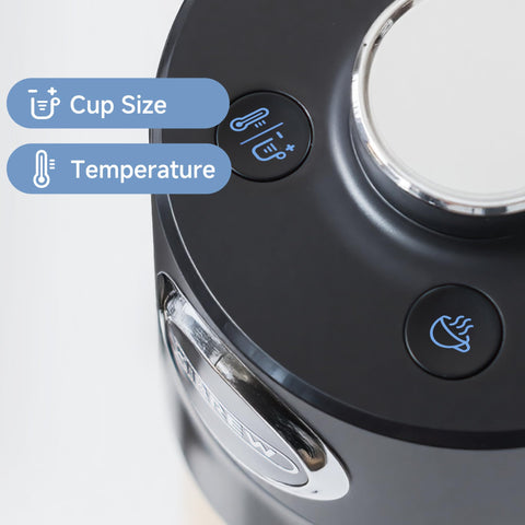 HIBREW H3C adaptador para café molido mostrando opciones manuales