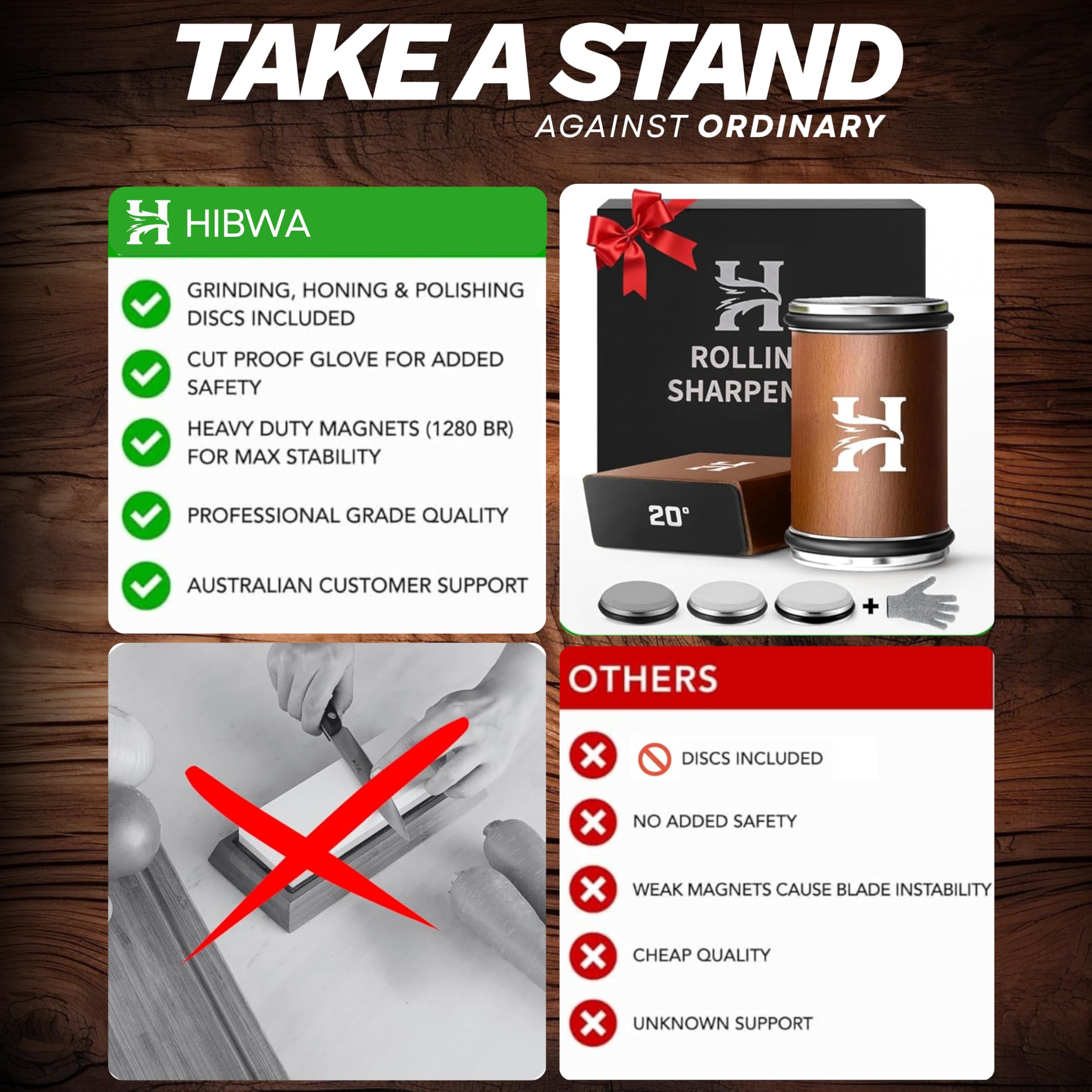 HIBWA diseño-compacto-portatil para afilar en casa o fuera.