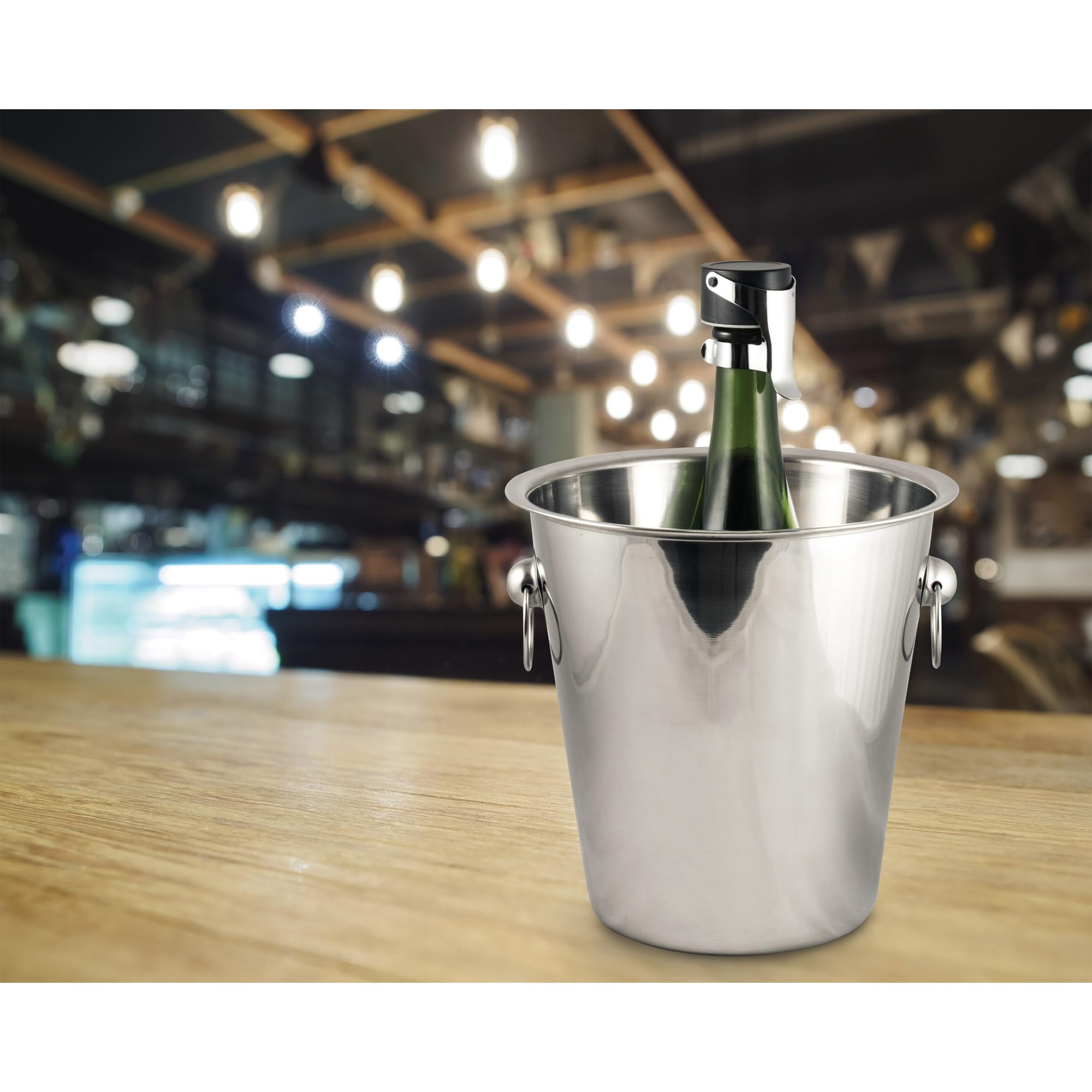 HIC Kitchen Fantes tapon champán, materiales libres de BPA y acero inoxidable para durabilidad.