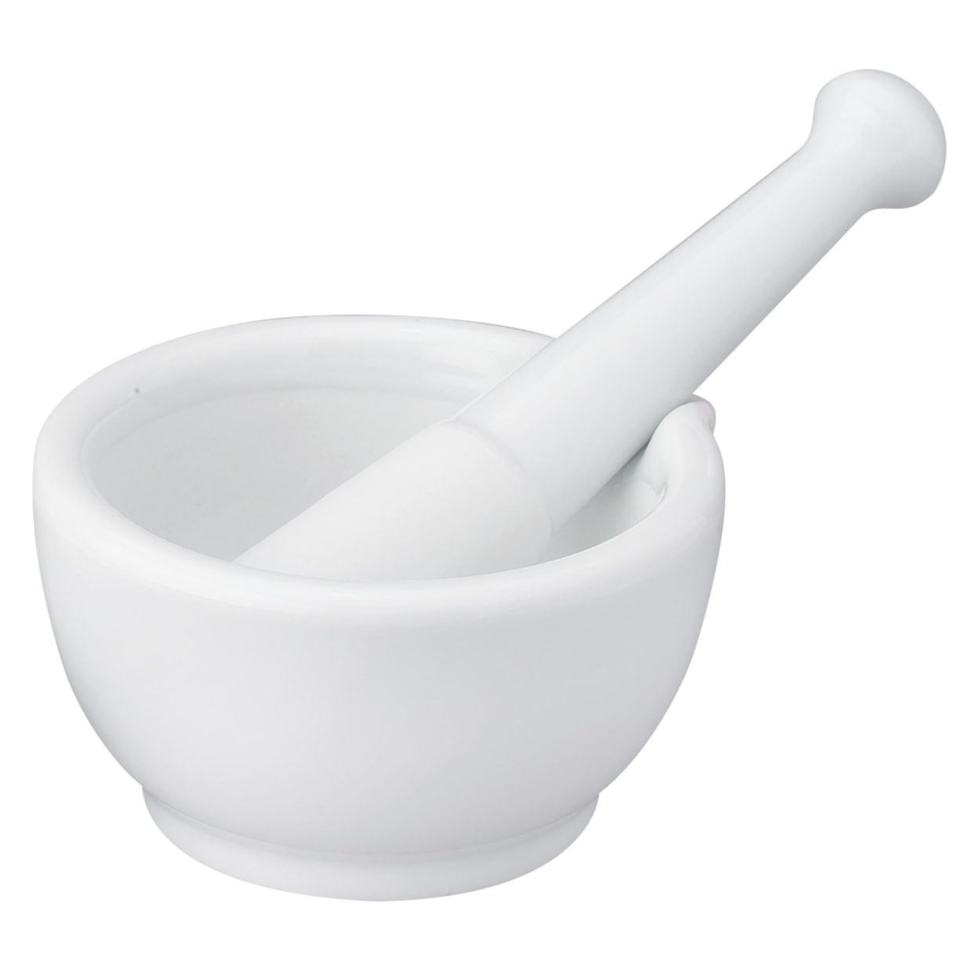 HIC Kitchen mortero con vertedor y maja para moler especias y hierbas aromáticas