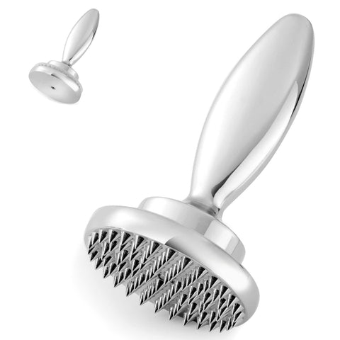 Ablandador de carne Hicook, lado plano para aplanar pechugas y lograr cocción uniforme.