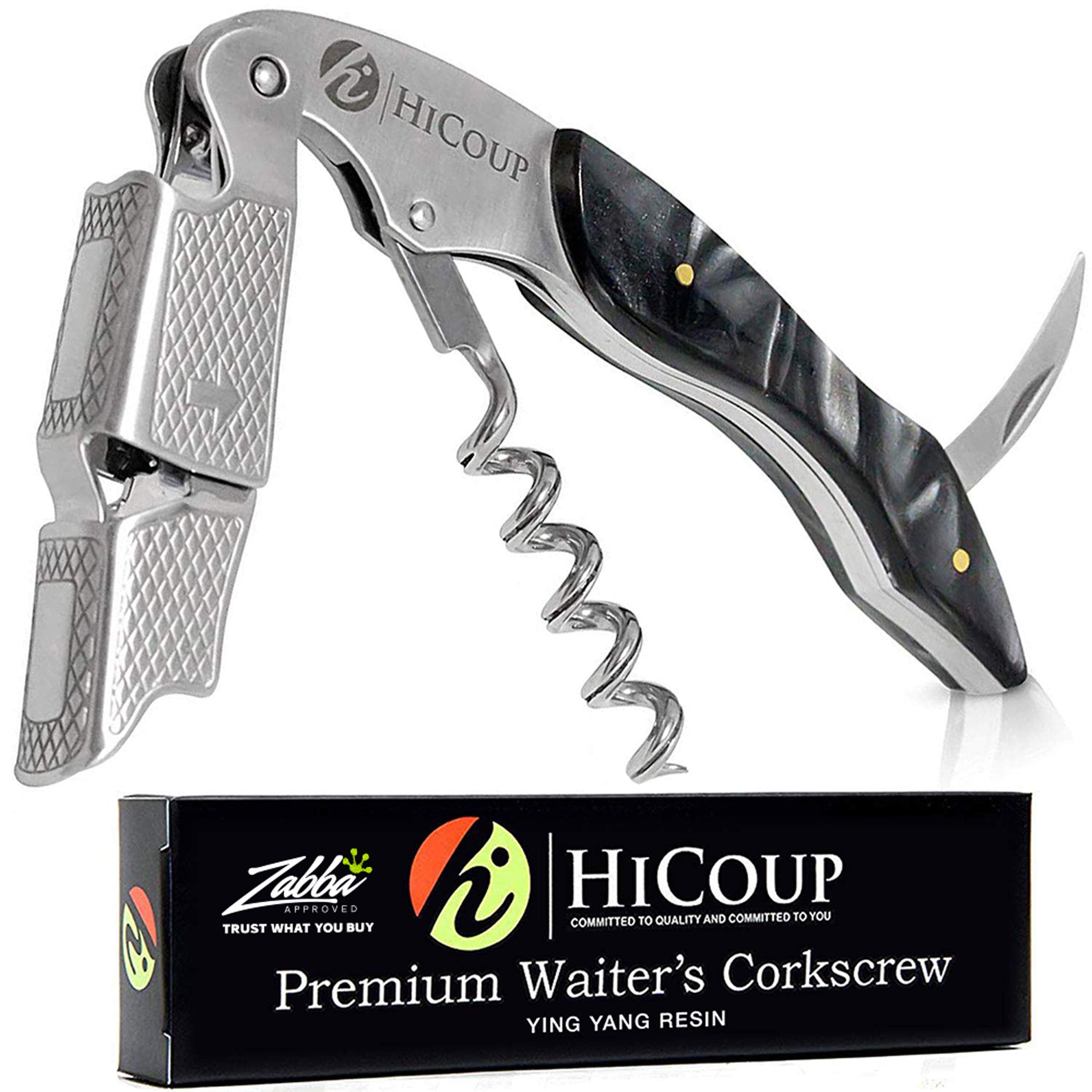 HiCoup sacacorchos profesional para vino con mango ergonómico, apertura suave.