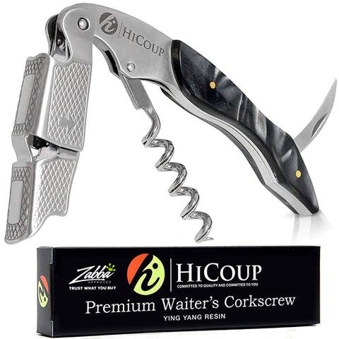 HiCoup sacacorchos profesional para vino con mango ergonómico, apertura suave.