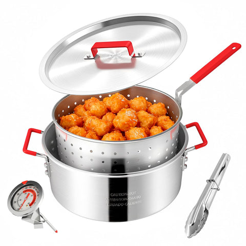 Freidora Hidpriva de aluminio 10qt con tapa para frituras crujientes en casa