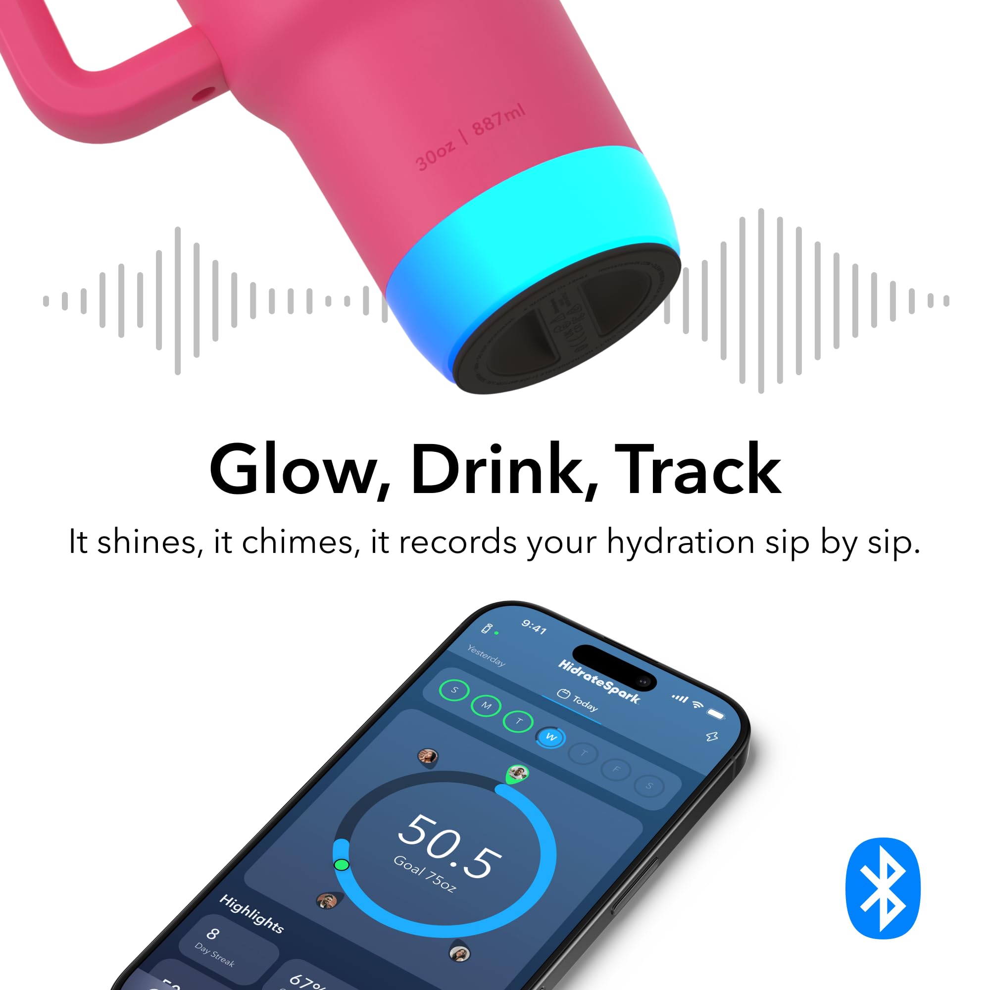 Hidrate Spark PRO 2 detecta sorbos con SipSense para seguimiento preciso