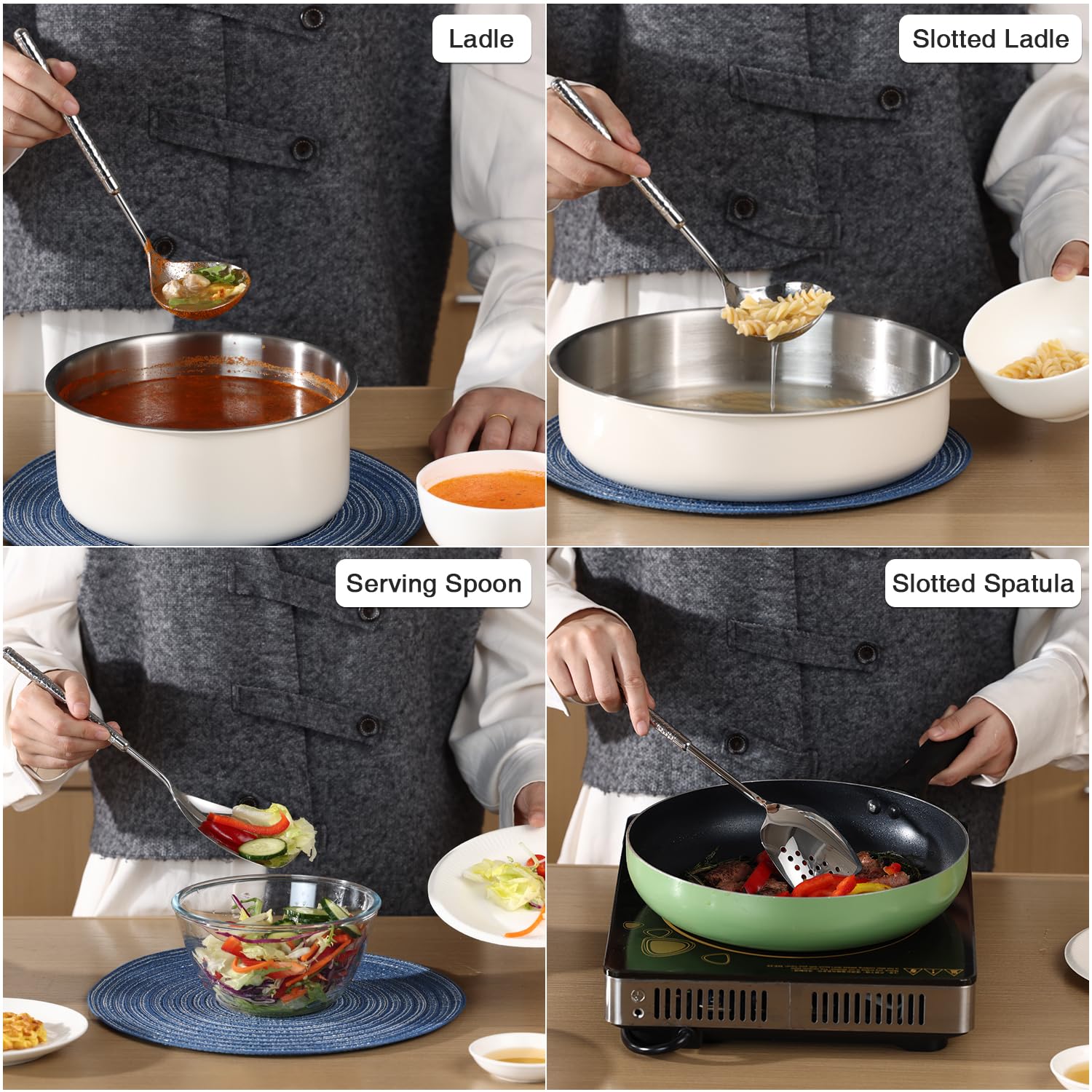 Espátula para pescado HIFIND en acero 304 para cocinar con precisión.