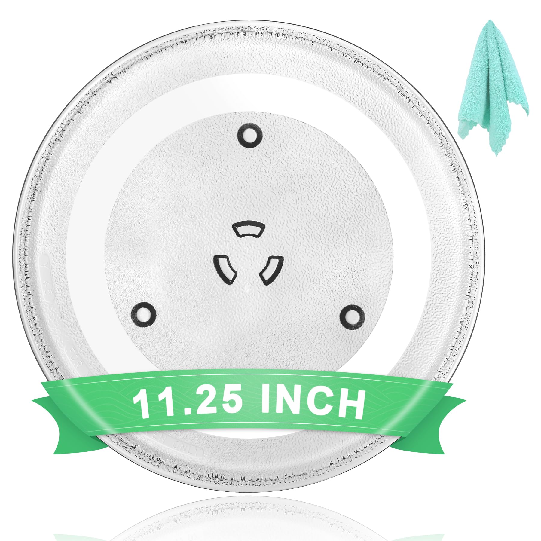 Hiflora plato giratorio de vidrio universal 11,25 pulgadas para microondas, ajuste perfecto
