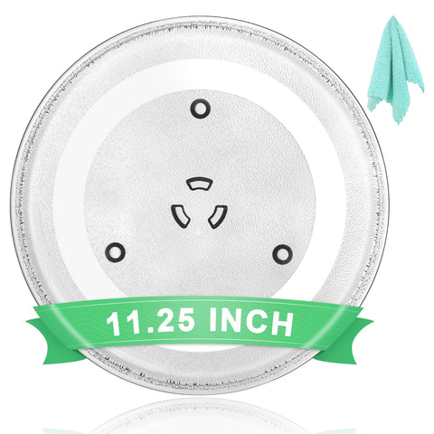 Hiflora plato giratorio de vidrio universal 11,25 pulgadas para microondas, ajuste perfecto