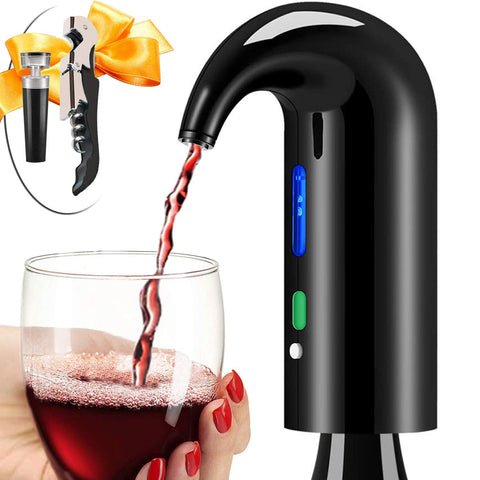 Higfra aerador vino eléctrico, vista frontal, mejora la aeración para sabor más suave