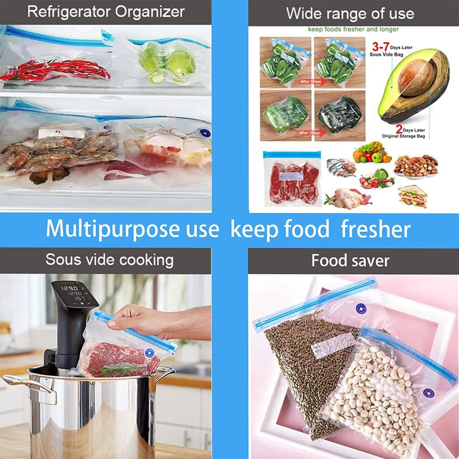 Almacenamiento al vacío Higfra para conservar productos frescos por más tiempo.