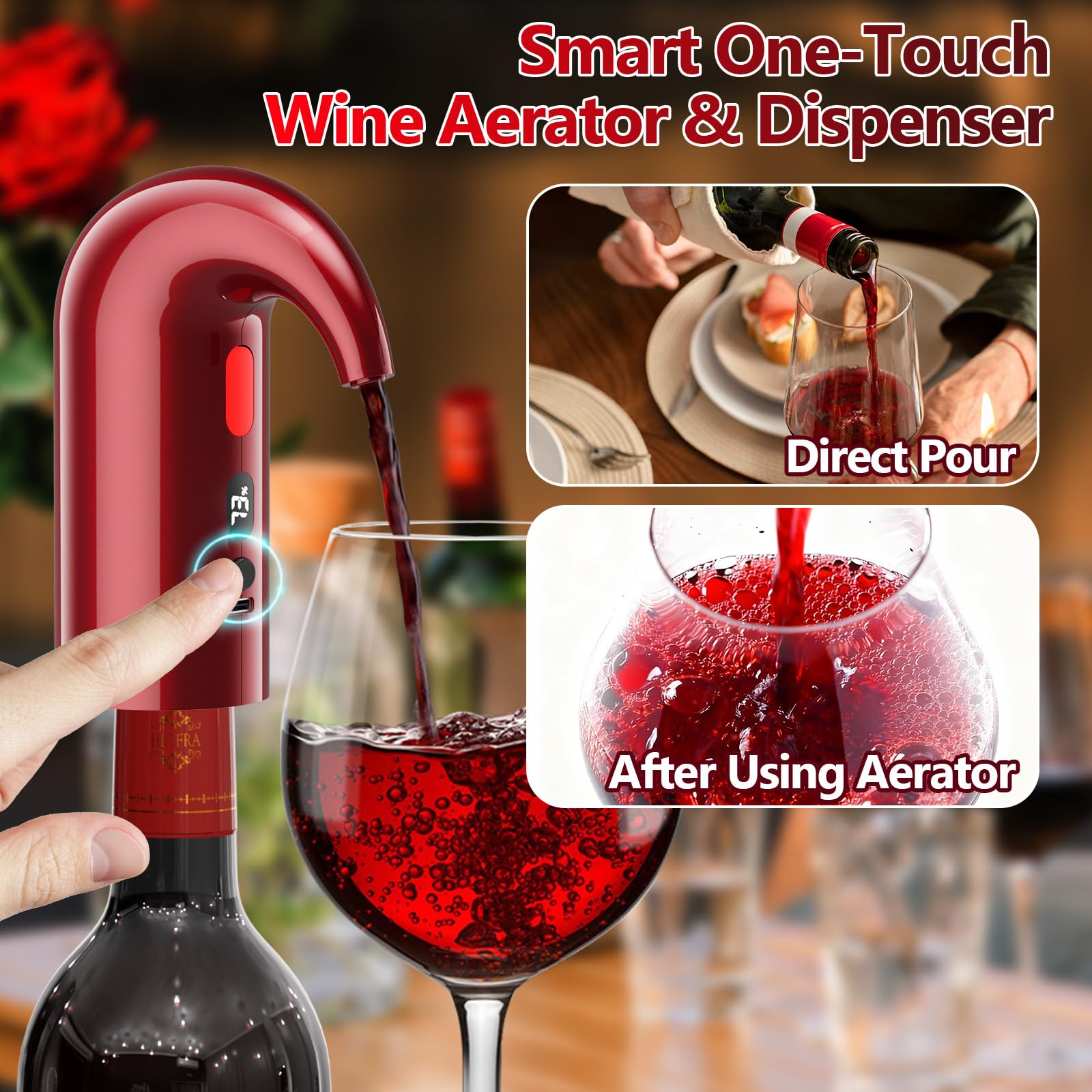 Higfra dispensador de vino de precisión para porciones consistentes y elegantes.