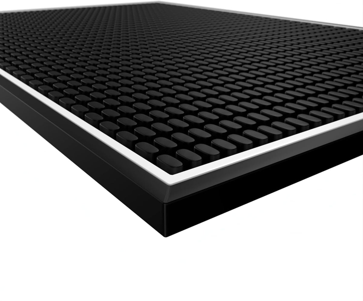 Highball & Chaser: alfombrilla bar duradera de 18x12 pulgadas para bebidas.