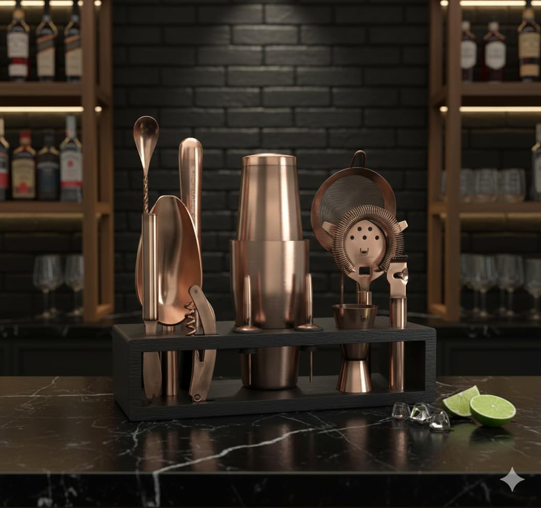 Coctelera Boston de Highball & Chaser en acero inoxidable para bebidas elegantes.