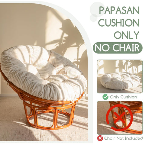 Cojín Papasan HIGOGOGO en sala para lectura o relax.