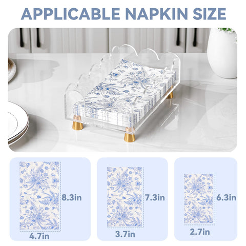 Hiitytin porta-servilletas acrílico diseño con borde escallado para decoración elegante