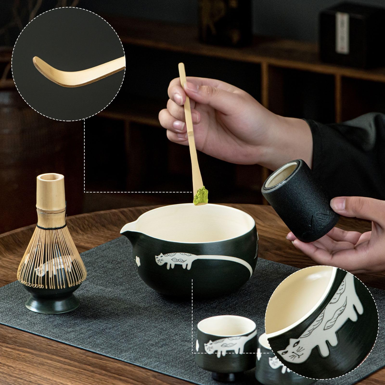 hijaunatis bambu chasen, batidor artesanal para un matcha suave