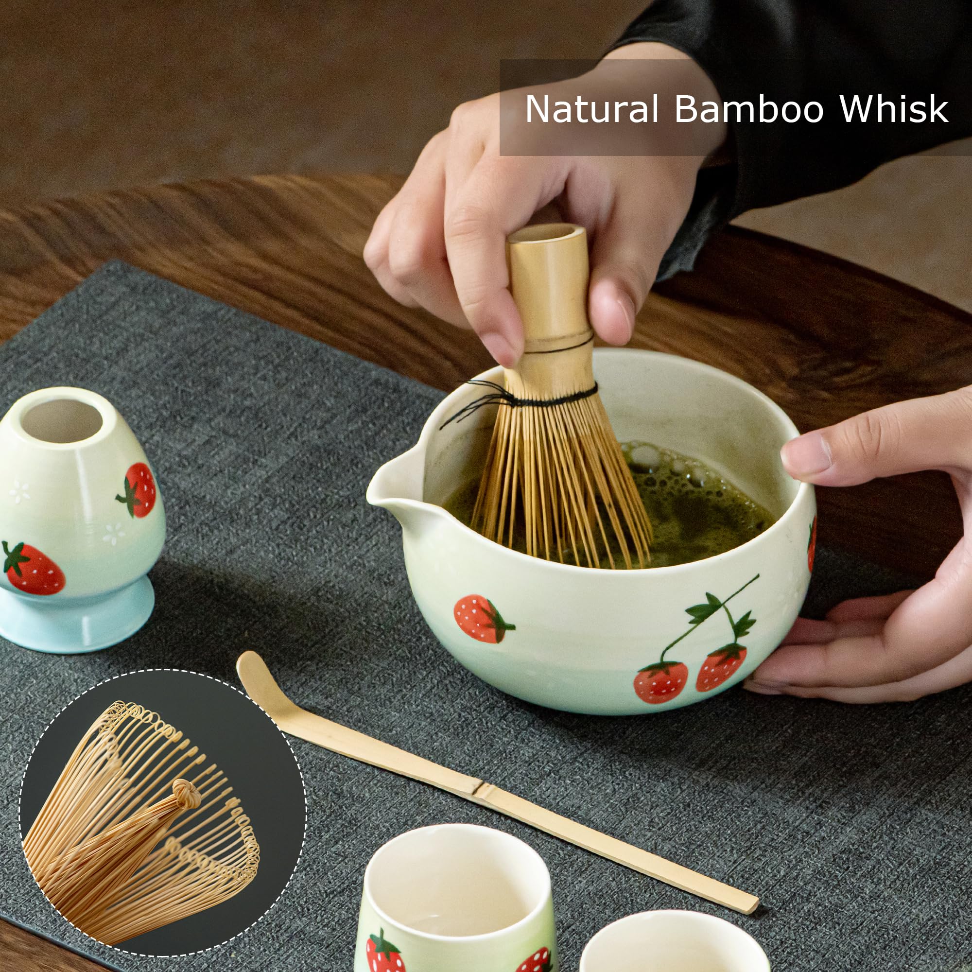 Soporte para batidor hijaunatis mantiene orden en la mesa de té