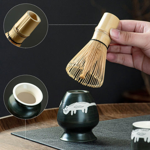 hijaunatis set de 6 piezas, todo lo necesario para la ceremonia del matcha