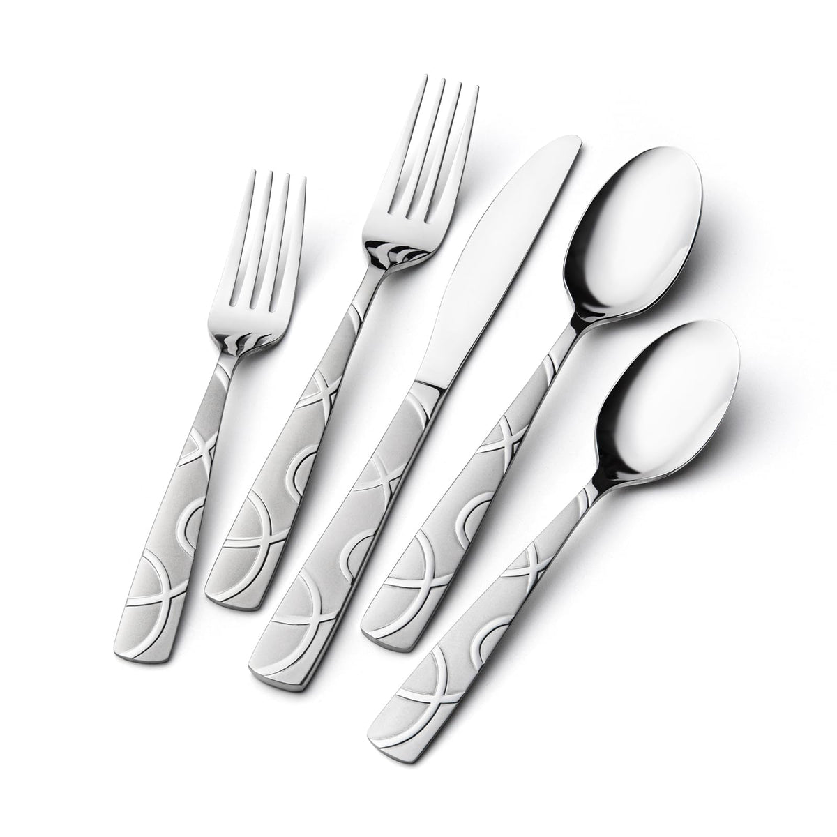 HIKAA set de cubiertos 60 piezas, toma frontal elegante para mesa