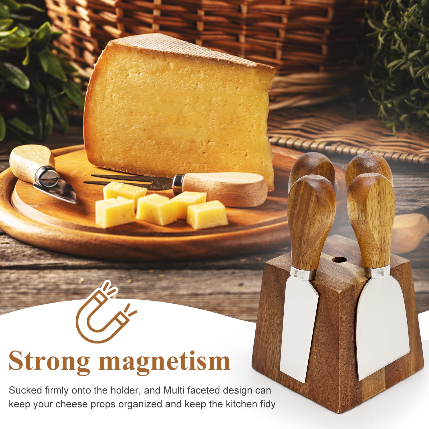 Hilislog mini tenedor para queso facilita sujetar y servir en la mesa.